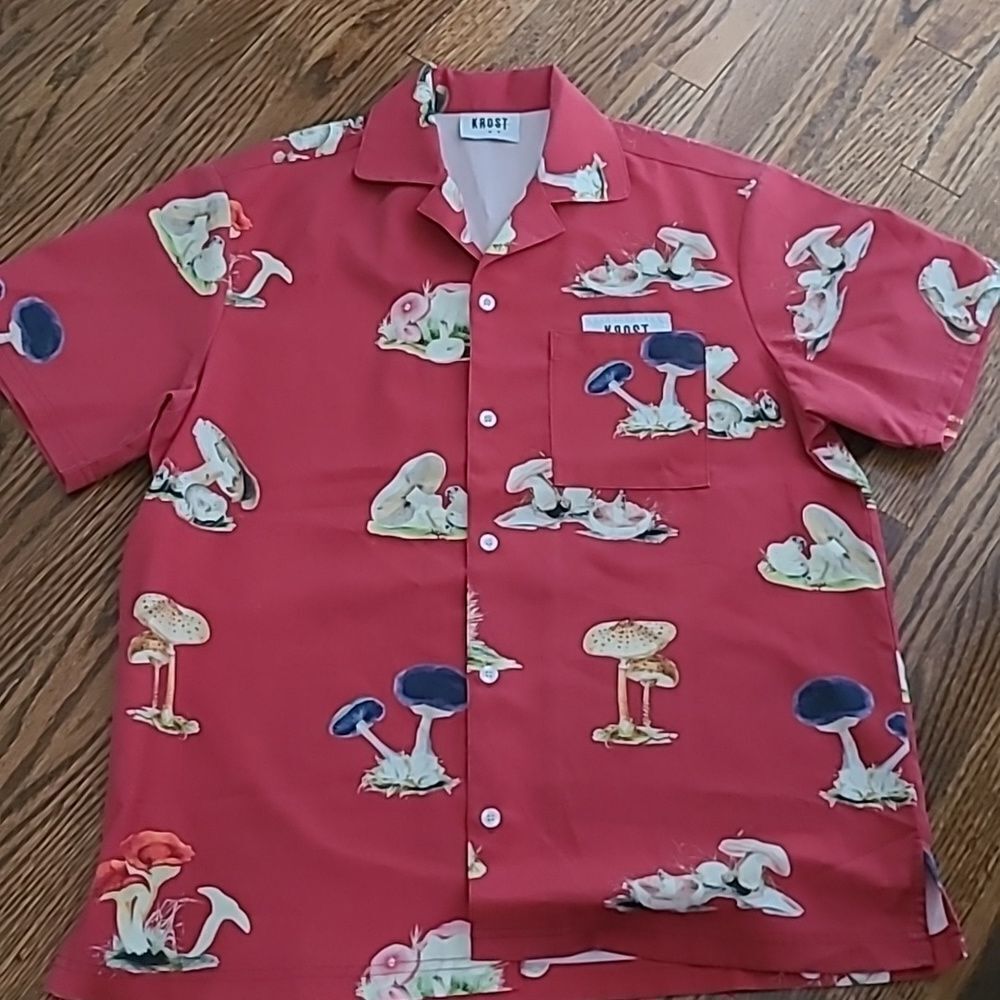 MAGIC MUSHROOM SHORT SLEEVE SHIRT BY KROST - MEN'S SIZE MEDIUM - NWOT - Picture 6 of 11